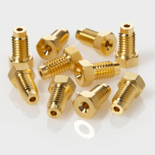 1/4&quot; Short Comp. Screw (Gold-Plated), 10/pk, alternative to Waters®, Part Number: 700002634