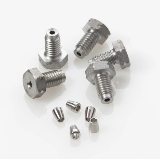 Compression Screws &amp; Ferrules, 1/16&quot;, SS, 5/pk, alternative to Waters®, Part Number: WAT025604