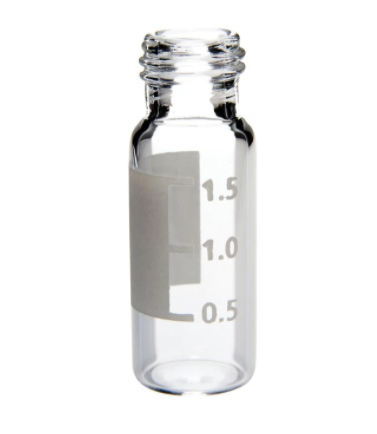 ChraSep, 2ml Clear vial, 9-425 screw top, graduated with writing area, 100pcs, Part Number: P4819-02765